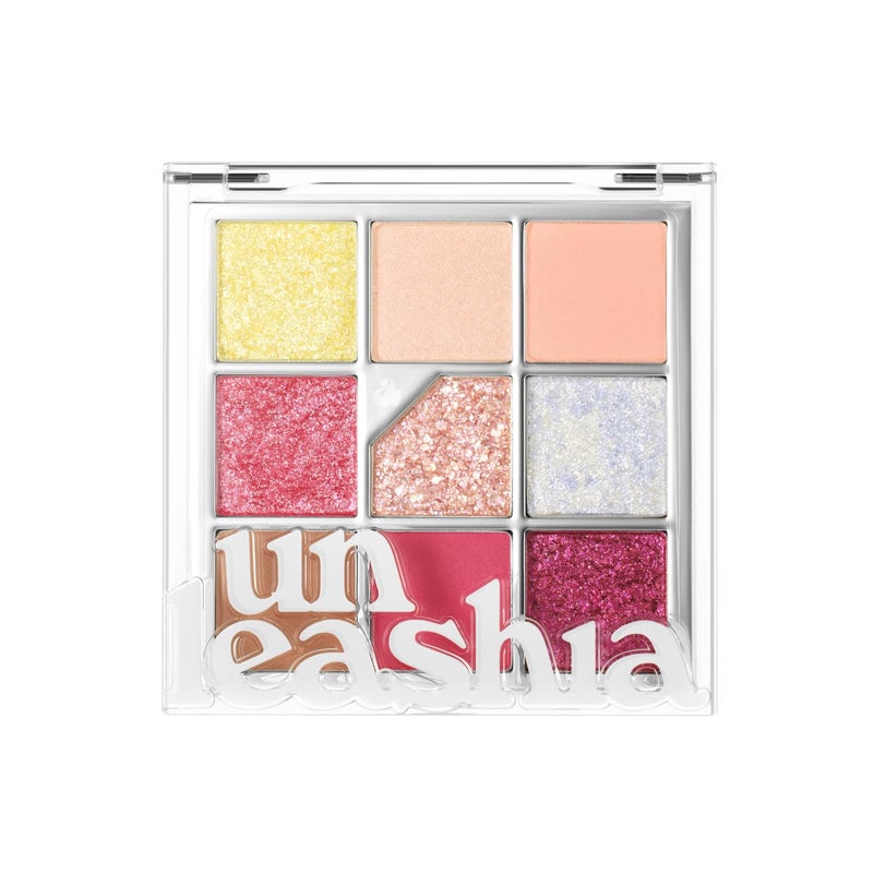 UNLEASHIA Glitterpedia Eye Shadow PaletteEye MakeupPoint Makeup VeganCosmeticsKorean CosmeticsDailymatteglittershimmerpearldailypartysparkling NO7 All of Peach Ade